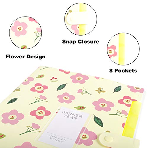 Pasta de arquivos expansíveis, 8 bolsos, organizador de arquivos sanfonados A4, fichário sanfonado d