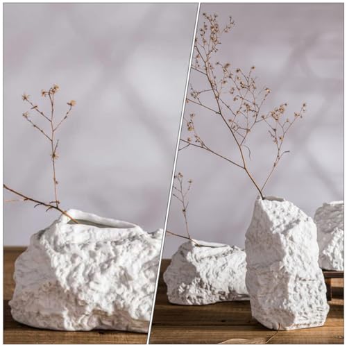 Vase en céramique blanc CRAFTHROU original pour décoration de table - 8
