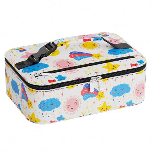 Neverwhy Small Lunch Box Insulated Lunch Bag for Women Men, Bento Kids Lunch Box, Compact Portable Thermal Meal Cooler Bags with Buckle Handle for Work & School, Rainbow 5L