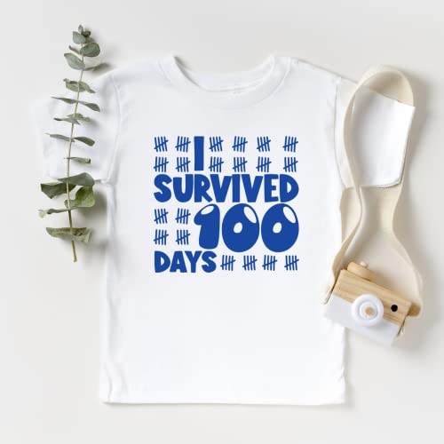 I Survived 100 Days Of School Shirt for Kids, Happy 100th Day Of School T-shirt for Boys, Girls, Cute Toddler 100 Days Of School Toddler Shirt.4