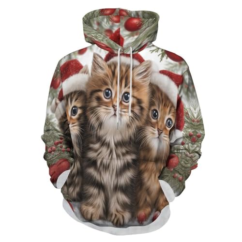 Pull de course décontracté pour homme, sweat à capuche chaton pour le sport et le jogging hivernal