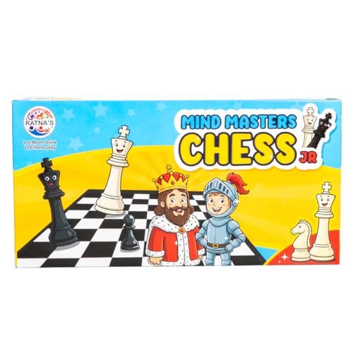 Image of Ratna's Mind Masters Chess Junior, Educational Strategy Board Game for Kids, 29 cm Board with Black and White Pieces