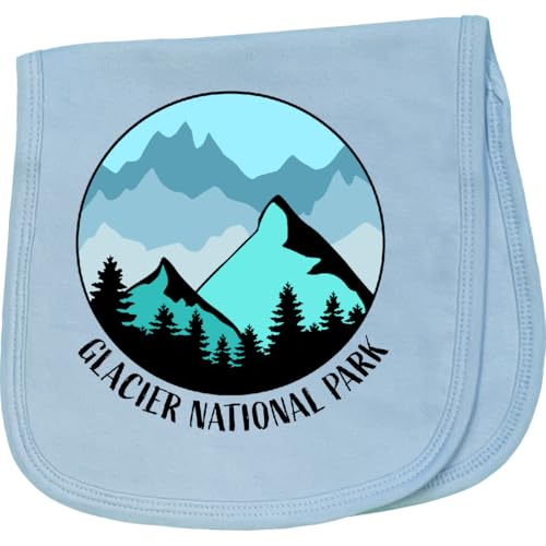 inktastic Glacier National Park Montana Mountains Baby Burp Cloth Light Blue 3c4b1