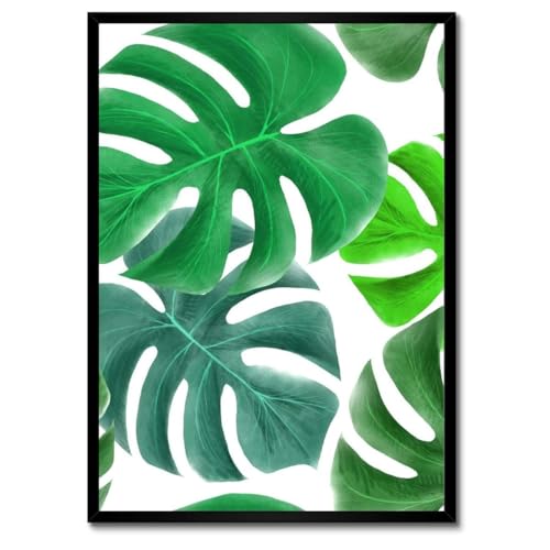 Poster Monstera sous cadre blanc 50x70 pour illuminer un mur sombre
