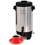 West Bend 58002 Highly Polished Aluminum Commercial Coffee Urn Features Automatic Temperature Control Large Capacity with Quick Brewing Easy Prep and Clean Up