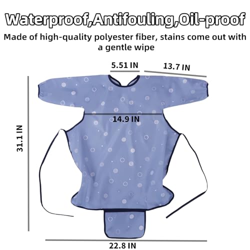 Coverall Baby Feeding Bib for Eating,Long Sleeves Bib Attaches to Highchair and Table,Weaning Bibs