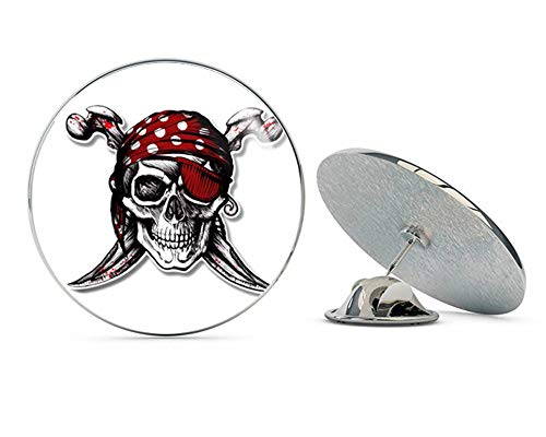 BRK Studio Pirate Skull Jolly Roger Round Metal 0.75 Lapel Pin Hat Shirt Pin Tie Tack Pinback BRK Studio Pirate Skull Jolly Roger Round Metal 0.75" Lapel Pin Hat Shirt Pin Tie Tack Pinback