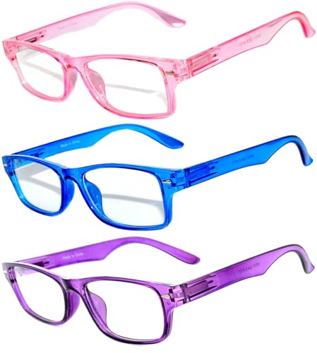 Retro Narrow Rectangular Clear Lens Eyeglasses with attitude 3 Pairs