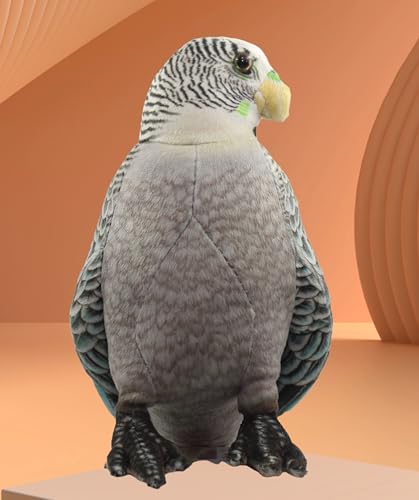 Image of Tickles Cute Parrot Soft Stuffed Plush Bird Toy for Kids Boys & Girls Birthday Gifts (Size: 30 cm Color: Grey & Blue)