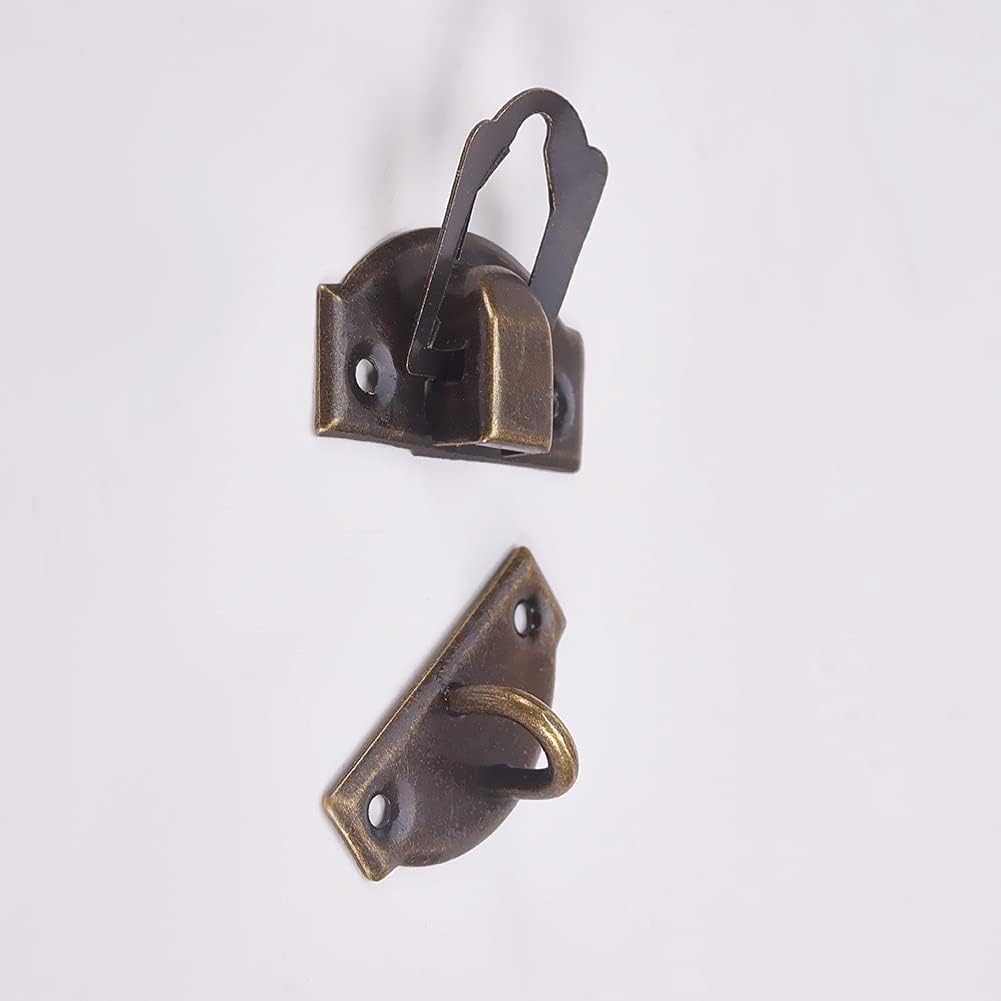 Toggle Catch Lock 1.61'' x 1.10'' (LxW) Retro Decorative Hasp for Suitcase Chest Trunk Latch Clasp, Silver 10pcs