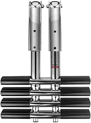4 Step Stainless Steel Boat Ladder for Fishing Boat/Pontoon/Dock/Bay Boat, Telescoping Folding Marine Ladder, Easy to Put Away