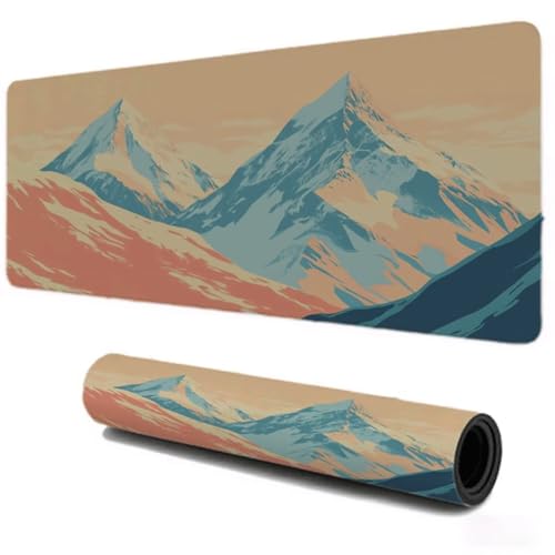 Alfombrilla Ratón Gaming 800x300, Mejora la Velocidad y la Precisión, Invierno Montaña Mouse Pad Antideslizante, Alfombrillas Raton de Oficina y Casa, Accesorio Gaming para Ordenador Ratón Teclado S68