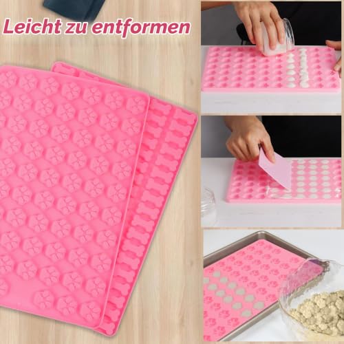 FIHODONE 2 Stück Backmatte Hundekekse,Silikon Backmatte Hundekekse Backform