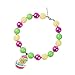 Amosfun Grueso Chicle Collar Rhinestone Pollo Huevo Colgante Moda Cuentas Collar Pascua...