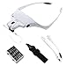 Produktbild LED Kopfband Lupenbrille, BAtech Led Kopfband Lupen Lampe Stirnband Brille Lupen für Lesen, Juweliere und Reparieren, 5 Austauschbare Linsen 1.0X, 1.5X, 2.0X, 2.5X, 3.5X