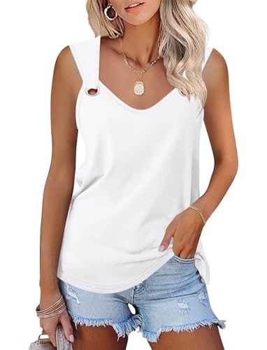 Débardeur décontracté sans manches col en V femme Minetom t-shirt été