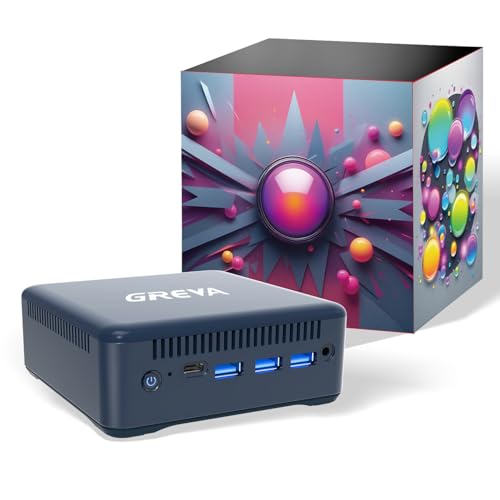 Image of GREVA Mini PC Intel 12th Alder Lake N100 (up to 3.4GHz) 16GB RAM 512GB M.2 SSD Mini PC Computer 4K UHD,2024 Mini Desktop PC Windows 11, 3 HDMI, Gigabit Ethernet, 5G WiFi 6 BT5 for Business Office Home