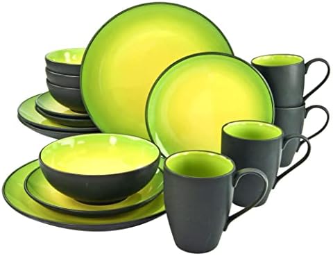 Creatable, 20220, HOT GREEN, Dinner Ware Set 16 pieces, Stone, Multicoloured, 34 x 31.5 x 33 cm