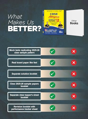 Image of Disha CBSE Abhyaas Sample Papers Class 12 - Physics, Chemistry, Biology & English Core | 100% Solutions with Marking Scheme | 40 Test Booklets, CBSE 2025-26 Sample Papers & Topper's Answer Sheets