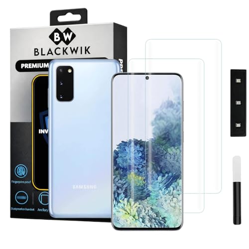 Image of Blackwik Premium Curved UV Tempered Glass For Samsung Galaxy S20 Cellphone (Transparent, Pack of 2) Advanced Border Less Full Screen Coverage UV Screen Protector Guard With Installation Kit