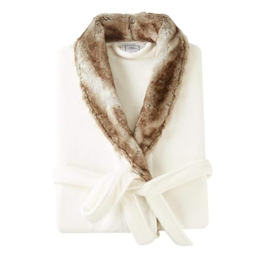 Chic Home Belgian Robe Cozy Super Soft Ultra Plush Faux Fur Fleece Sherpa Trim with 2 Pockets and Belt, 50 x 44, Brown