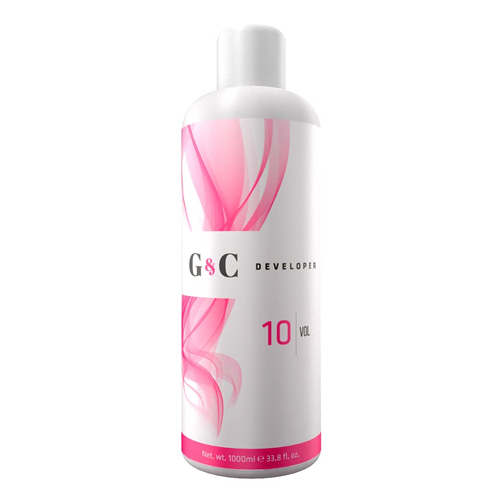 Gel and Cream 10 Volume Professional Lightening System Peroxide Developer infused with Collagen - Great for Sensitive Scalps - Made in Italy 33.8oz / 1lt