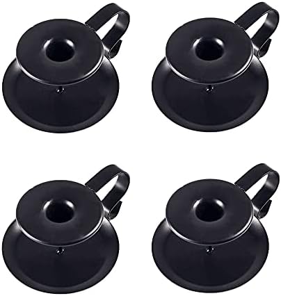 Retro Iron Candle Black Candlestick Holders, Single-head Candlelight Tabletop Holder Stand for Christmas Valentine Wedding Party Candelabra & Room Decoration Display Candelabrum(Set of 4)