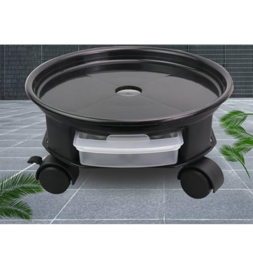 Plateau pour pots de fleurs intérieur extérieur avec rangement et roues - 6