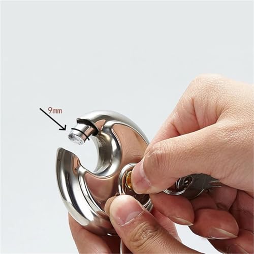 Cadenas circulaire acier 90mm pour bloquer les ouvertures forcées de porte et meuble