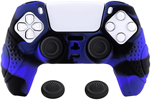 eXtremeRate PlayVital Guardian Edition Mauve Purple Ergonomic Soft Anti-slip Controller Silicone Case Cover for ps5, Rubber Protector Skins with White Joystick Caps for ps5 Controller