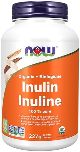 NOW Supplements, Inulin Prebiotic Pure Powder, Certified Organic, Non-GMO Project Verified, Intestinal Support, 8-Ounce
