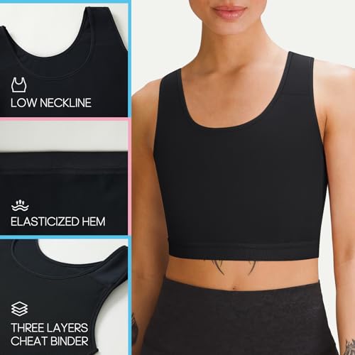 Transgender Chest Binder FTM Binder Trans Half Breast Binder Bra Compression Tank Top3
