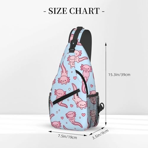 Pink Axolotls Sling Backpack Unisex Crossbody Chest Bag Shoulder Chest Bag For Women Men Hiking Travel3