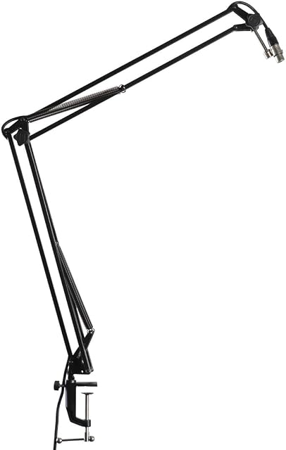 Gator Frameworks Desk-Mounted Broadcast Microphone Boom Stand for Podcasts and Recording (GFWMICBCBM1000)