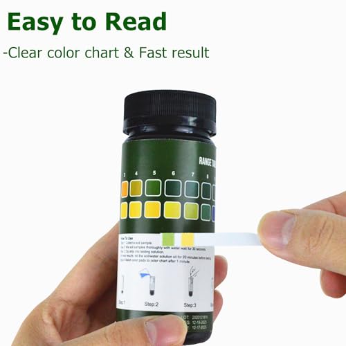 100pcs Soil Test Strips, Soil pH Test Kit (3.5-9 Range), Quickly pH Testing for Garden Home Lawn Grass Vegetable Gardening Dirt Outdoor and Indoor Plants