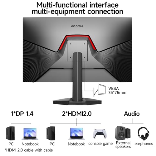 KOORUI 24.5 Inch 240Hz Gaming Monitor Fast IPS, FHD 1080P,OTG 1ms,HDR 400,99% sRGB,VESA,HDMI2.0/DP1.4 Adaptive-Sync G2511X - Image 7