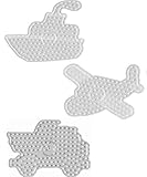 Dänisches Markenprodukt Hama Maxi Perlen - Beutel mit Stiftplatte 8212 Schiff , 8217 Brummi und 8216 Flugzeug