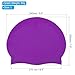 PATIKIL Silicone Swim Cap, 2 Pcs Waterproof Swimming Hat Non-Slip Adult Swimming Caps for Women and Men Swim Training Racing, Purple