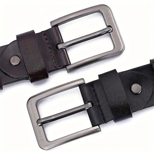 Men Women Genuine Leather Alloy Metal Pin Buckle Business Dress Casual Belt3