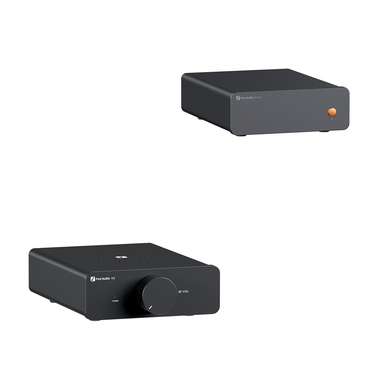 Fosi Audio Box X5 Phono Preamp for Turntable and V3 Stereo Amplifier Home Audio 300 Watts x2 Power TPA3255 Class D Mini Amp