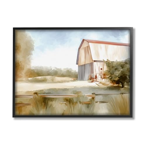 Image of Stupell Industries Barn in Rural Farmland Framed Giclee Art by Amy Hall
