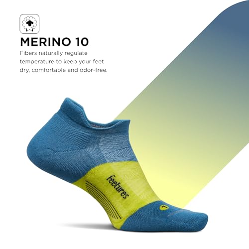 Image of Feetures Merino 10 Max Cushion No Show Tab Ankle Socks - Wool Socks for Women & Men - (1 Pair)