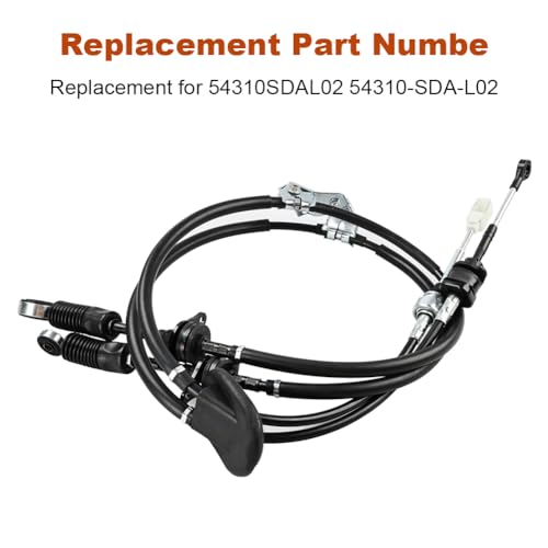 WMPHE Manual Shifter Cables Replacement for 54310-SDA-L02 Shift Cable Compatible with Honda Accord 2003-2007 Euro-R 2001-2006 TSX 2004-2008 for 5/6 Speed K24 Transmission