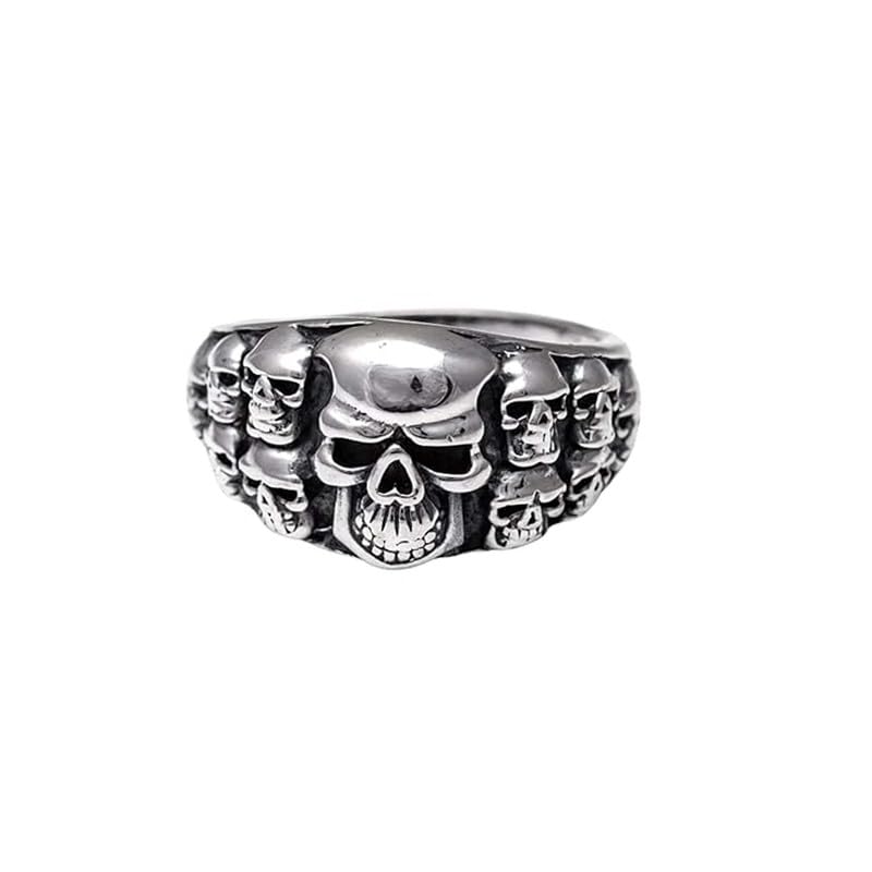 Sterling Silver Mystic Skull Ring for Men | Size 20 | Hypoallergenic | Gift for Men | Gift for Boyfriend | Eco-friendly Gift SRi202486-image-30