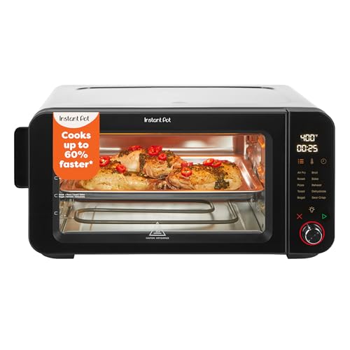 Instant Pot No Preheat Required* 6-Slice Air Fryer Toaster Oven with InstantHeat Technology, 10-in-1, Air Fry, Roast, Bake, Sear Crisp, Toast, Bagel, Broil, Dehydrate, Reheat, and Make Pizza by Instant Pot - Used condition - US$54.53