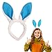 Fascia for Coniglietto Pasqua,Cerchietto di Coniglio in Peluche,Cerchietto Orecchie,Fasce Orecchie da Coniglio Peloso Pasquale,per Bambini Adulti di Pasqua Accessori ( Color : Blue , Size : One Size )