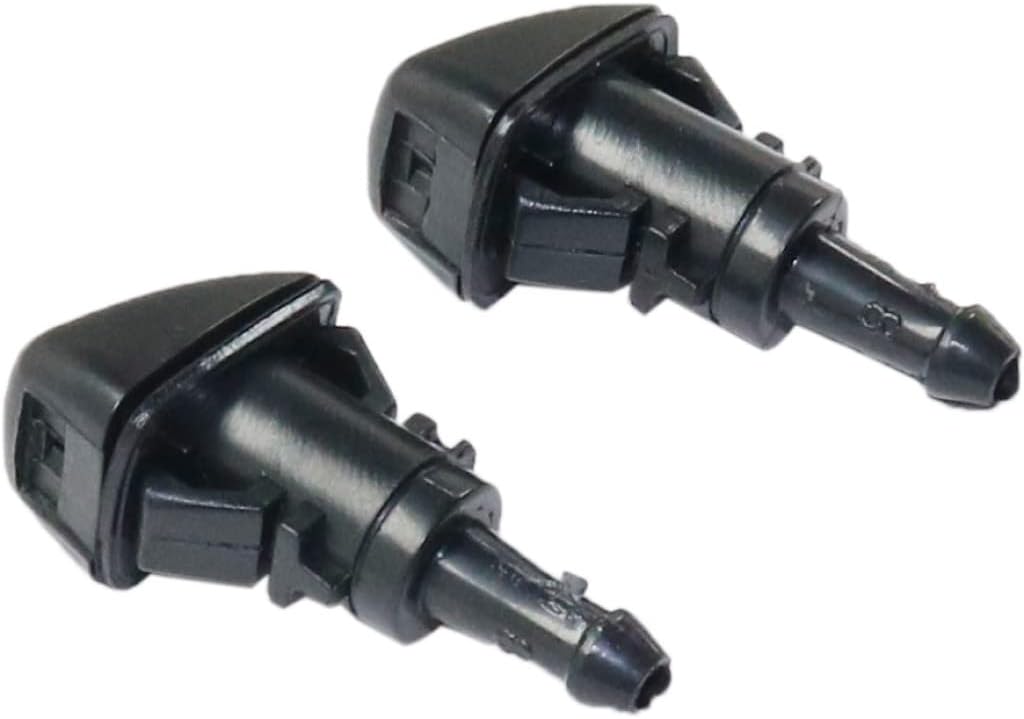 For Chrysler 300 2006 07 08 09 2010 Windshield Washer Nozzle Driver and Passenger Side | Pair | Plastic | Black | Replacement For 4805742AB, 58115