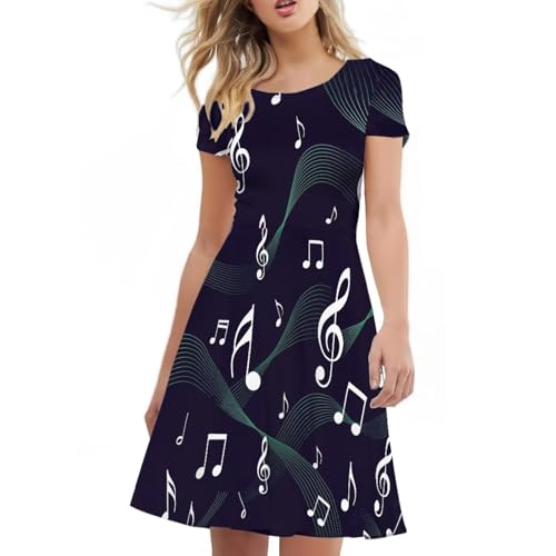 Image of AFPANQZ Womens Casual Summer Lightweight Vintage Dress Short Sleeve Midi Dress Knee-Long Luxury Formal Dress