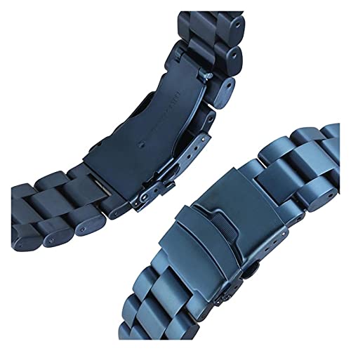 Sangle de montre 24mm boucle bleu robuste en acier inoxydable résistant