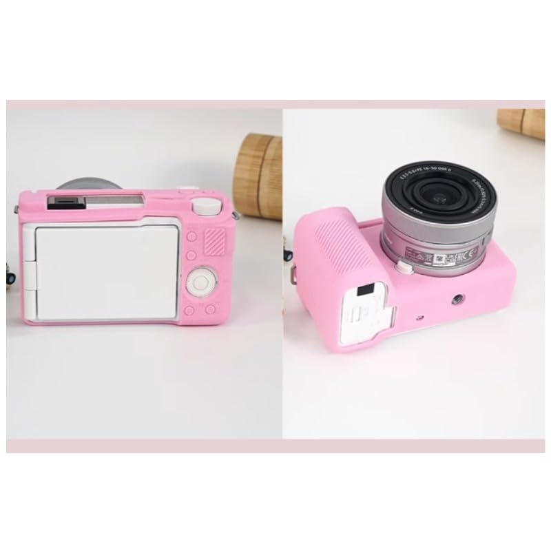 Etui na aparat różowy miękki silikon antypoślizgowa tekstura pancerz skórka osłona korpusu ochraniacz do aparatu bezlusterkowego Sony Alpha ZV-E10 II